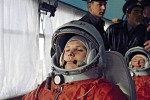 Первый космонавт планеты  Юрий Гагарин и его дублёр Герман Титов направляются на космодром Байконур. 12 апреля 1961 года