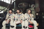 Training of Soyuz TM-34 crew. Yuri Gidzenko (Russia), Roberto Vittori (Italy) and space tourist Mark Shuttleworth (South Africa)